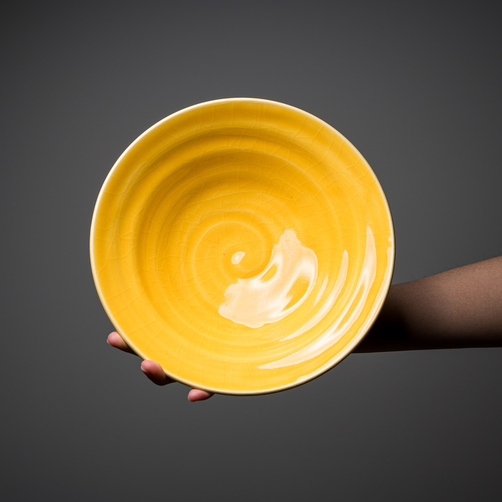 NINSHU 21cm Deep Plate Set - Yuzu Yellow, Japanese Style Ceramic Dinnerware for Soup, Pasta & Salad | Elegant Table Setting for Home & Restaurant Use