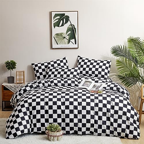1-black White Plaid