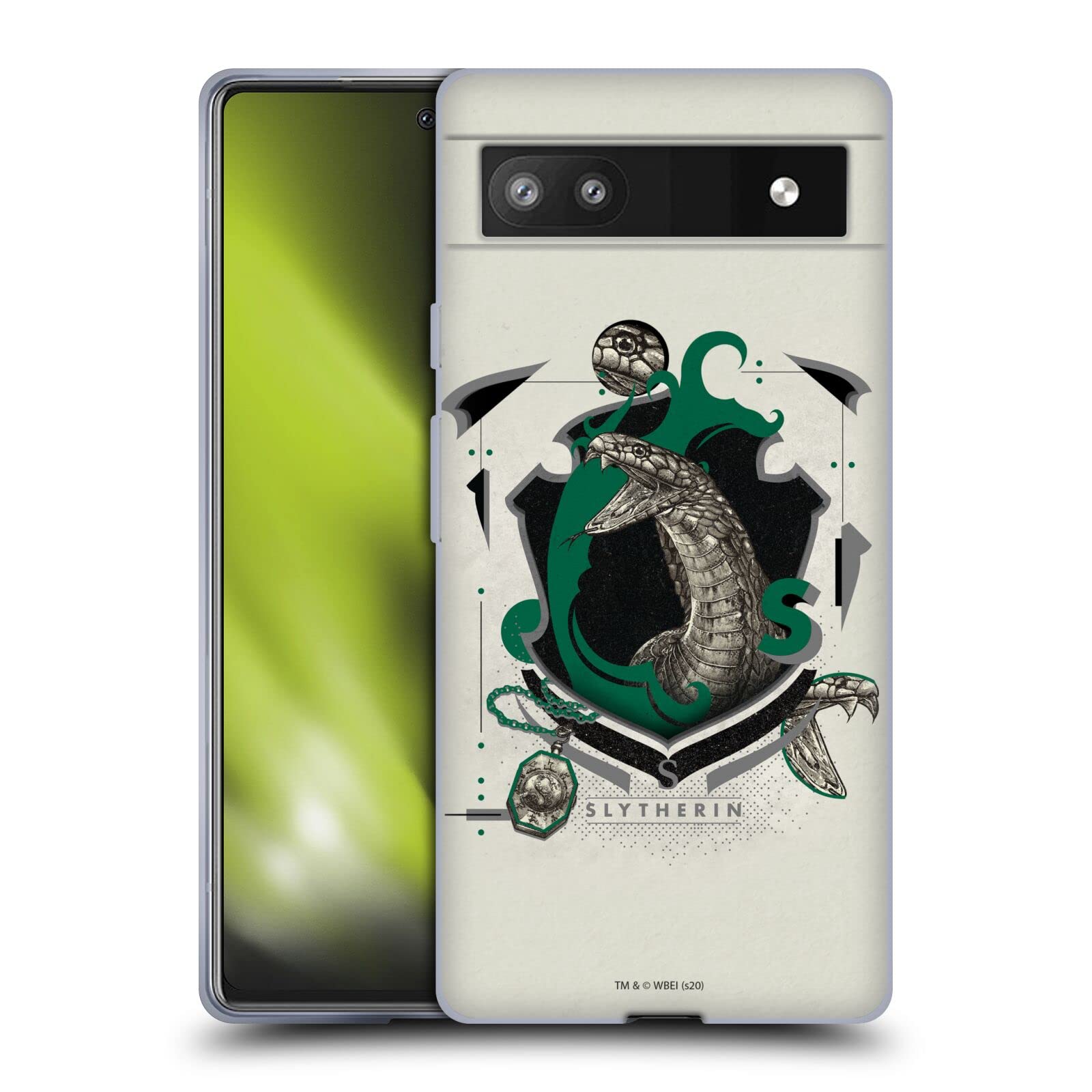 Harry Potter Slytherin Gel Case for Google Pixel 6a - Officially Licensed Phone Cover for Fans