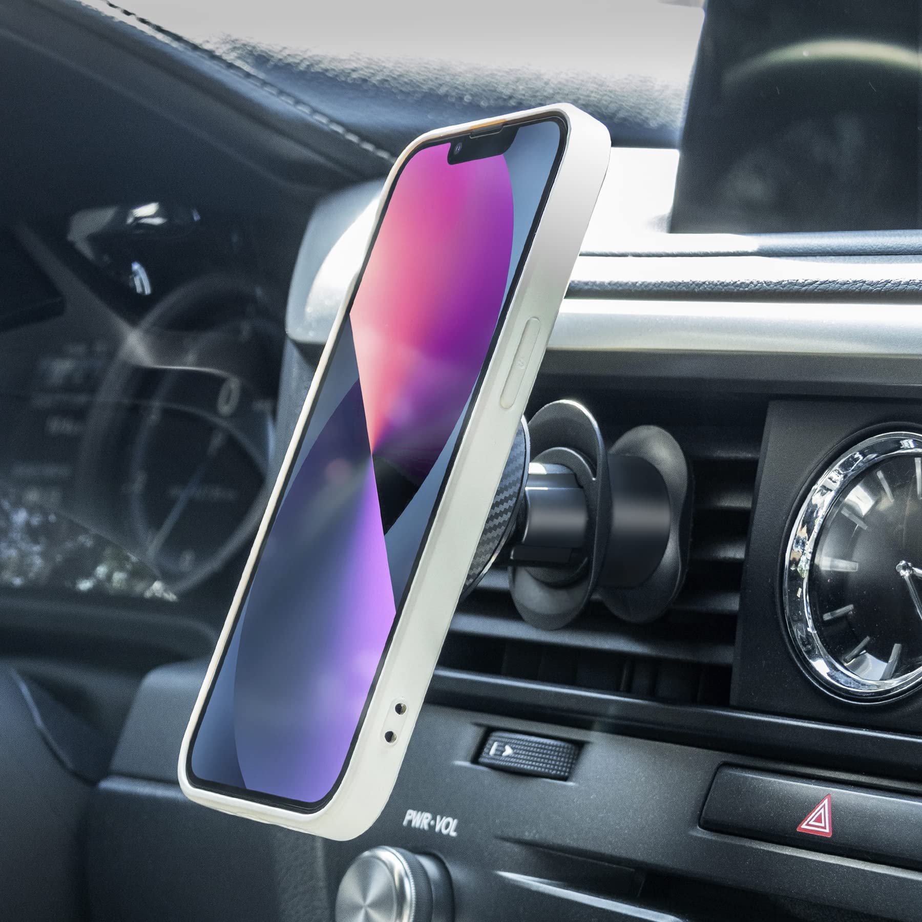 **Amiss Magnetic Car Phone Holder - 6 Strong Magnets for Secure Grip, Hands-Free Air Vent Mount for iPhone, Samsung, Smartphones & Tablets - Perfect for Driving, Navigation & Road Trips**