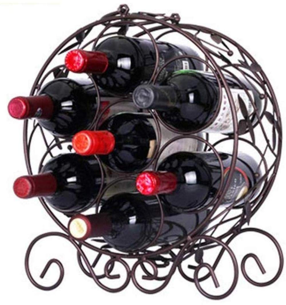 Sturdy Metal Wine Rack Holder - Freestanding 7-Bottle Wine Storage Organizer for Kitchen, Bar & Dining Room - Space-Saving Design for Home & Office Entertaining