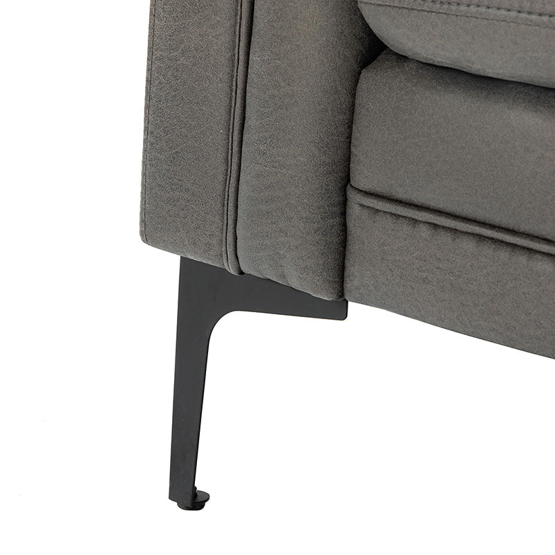84'' Vegan Leather Tufted Sofa - Modern Faux Leather Couch for Living Room, Office & Lounge - Comfortable Mid-Century Style Sectional with Button Tufting