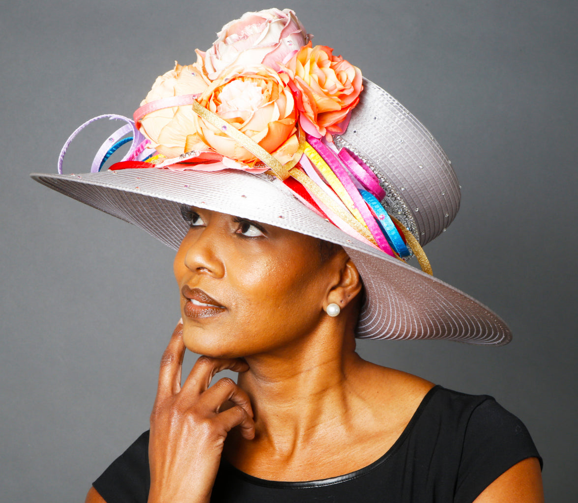 Elegant Women's Dress Hat for Church, Weddings & Special Occasions - Stylish Wide Brim Sun Hat with Adjustable Band - Fashionable Ladies' Summer Hat for Outdoor Events, Beach & Garden Parties