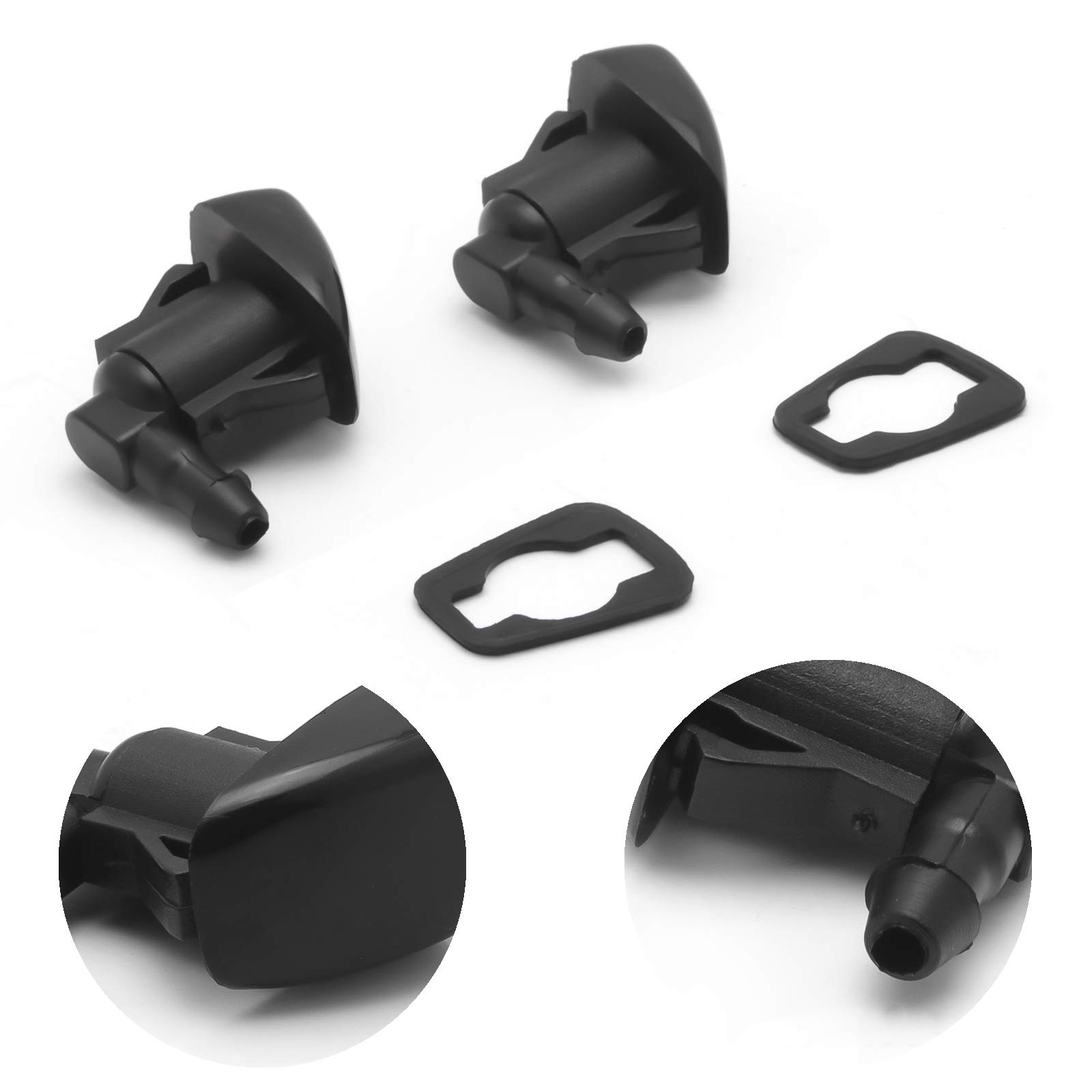 Xotic Tech Windshield Washer Nozzles Replacement for Chrysler Dodge Jeep Ram - Fits Part #5116079AA 4805742AB 5113049AA 5303833AA 55077460AA 5160308AA (2 Pack) - Perfect for Off-Roading, Winter Driving & Daily Commute