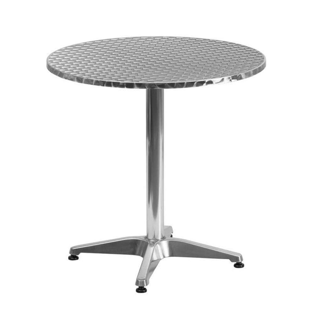 Pemberly Row Aluminum Round Bistro Table - Outdoor Patio Dining Set for Garden, Cafe & Restaurant Use