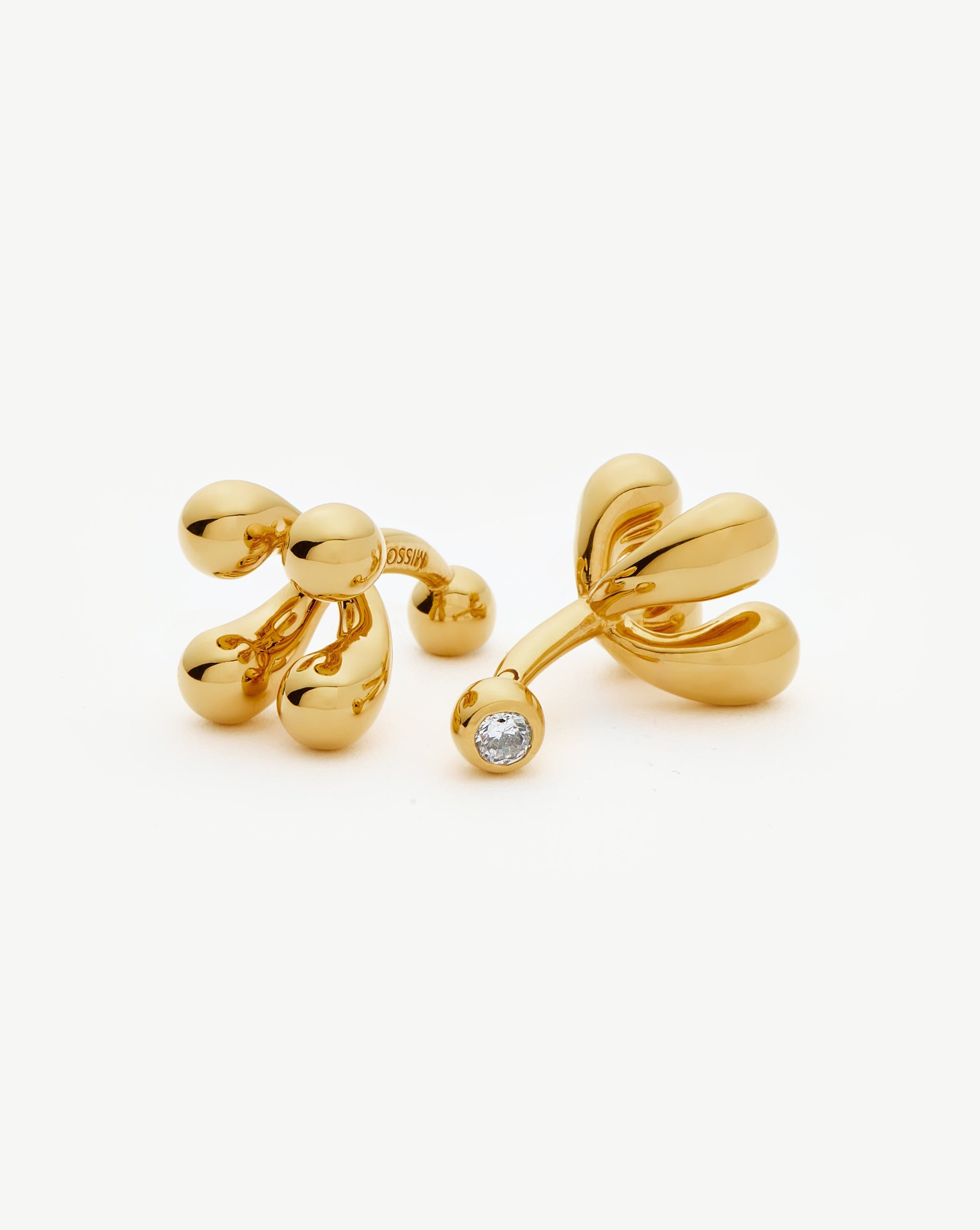 18k Gold Plated Cubic Zirconia Atom Cufflinks - Elegant Science-Themed Dress Accessories for Men, Perfect for Weddings, Business Meetings & Formal Events