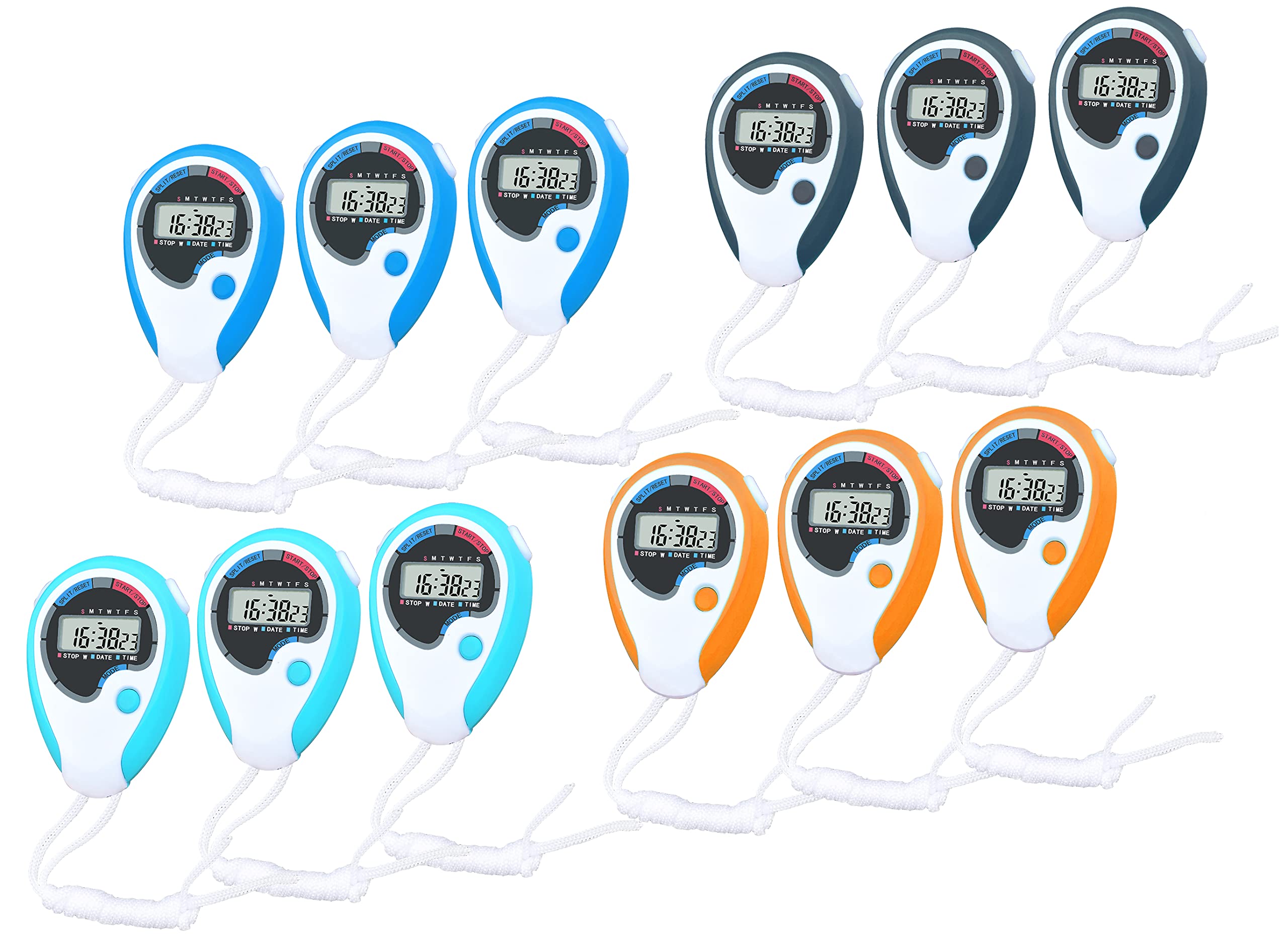 BestWYA Digital Stopwatch - Large LCD Screen Handheld Timer with Count Up/Down, Calendar & Clock Function - Perfect for Sports, Cooking, Labs, and Classroom Activities