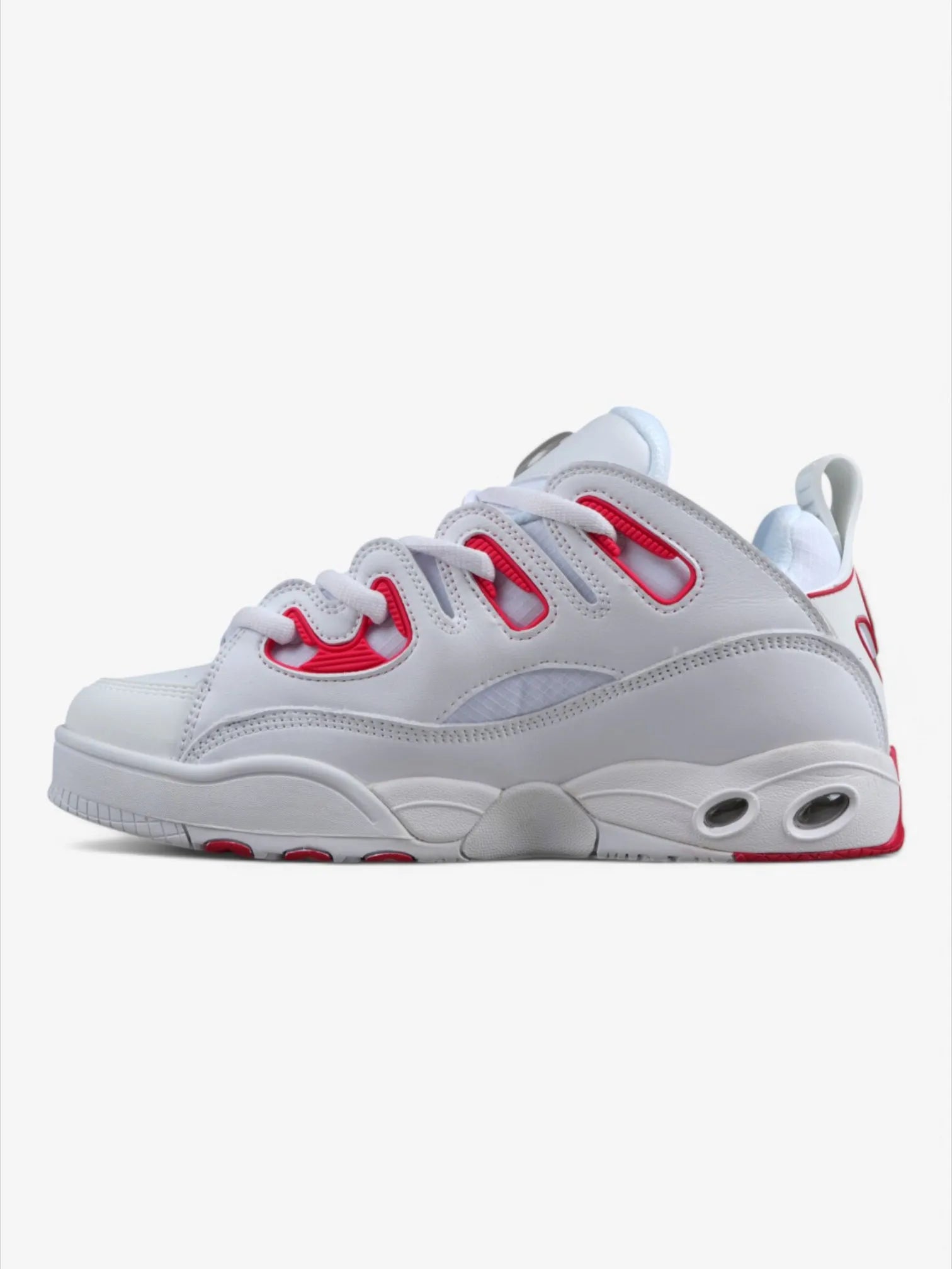 Osiris D3 E Skate Shoes - White & Red - High-Performance Sneakers for Skating, Streetwear & Casual Wear