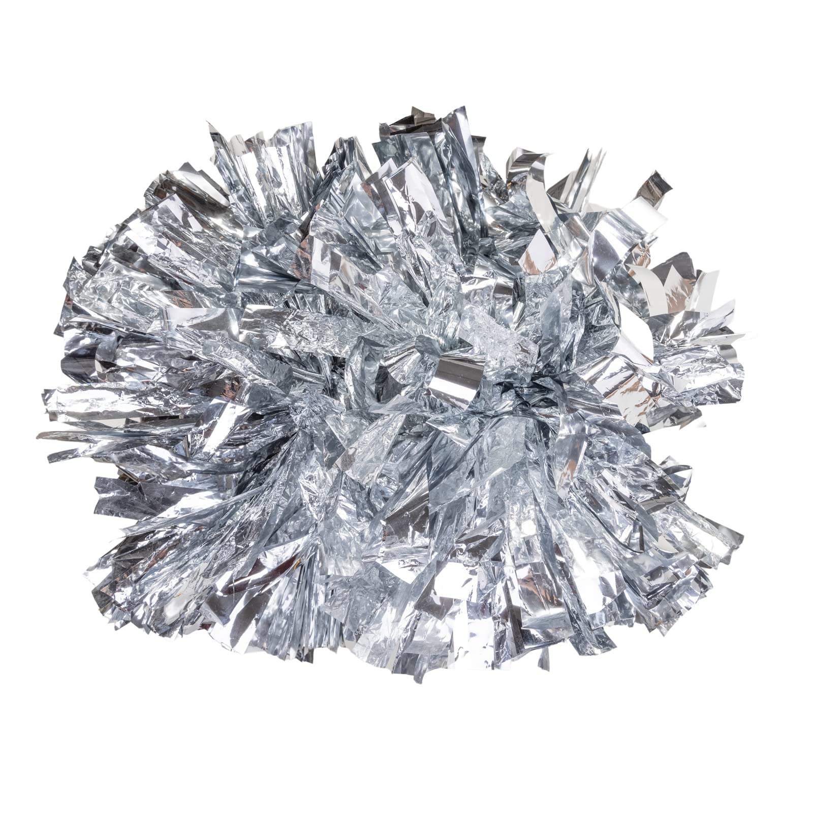 2 Pack Cheerleading Pom Poms with Handle - Metallic Foil & Matte Cheerleader Poms for Sports, Dance Team, Cheering Squad, Spirit Events, Kids & Adults - Perfect for Games, Parades, Pep Rallies & Performances