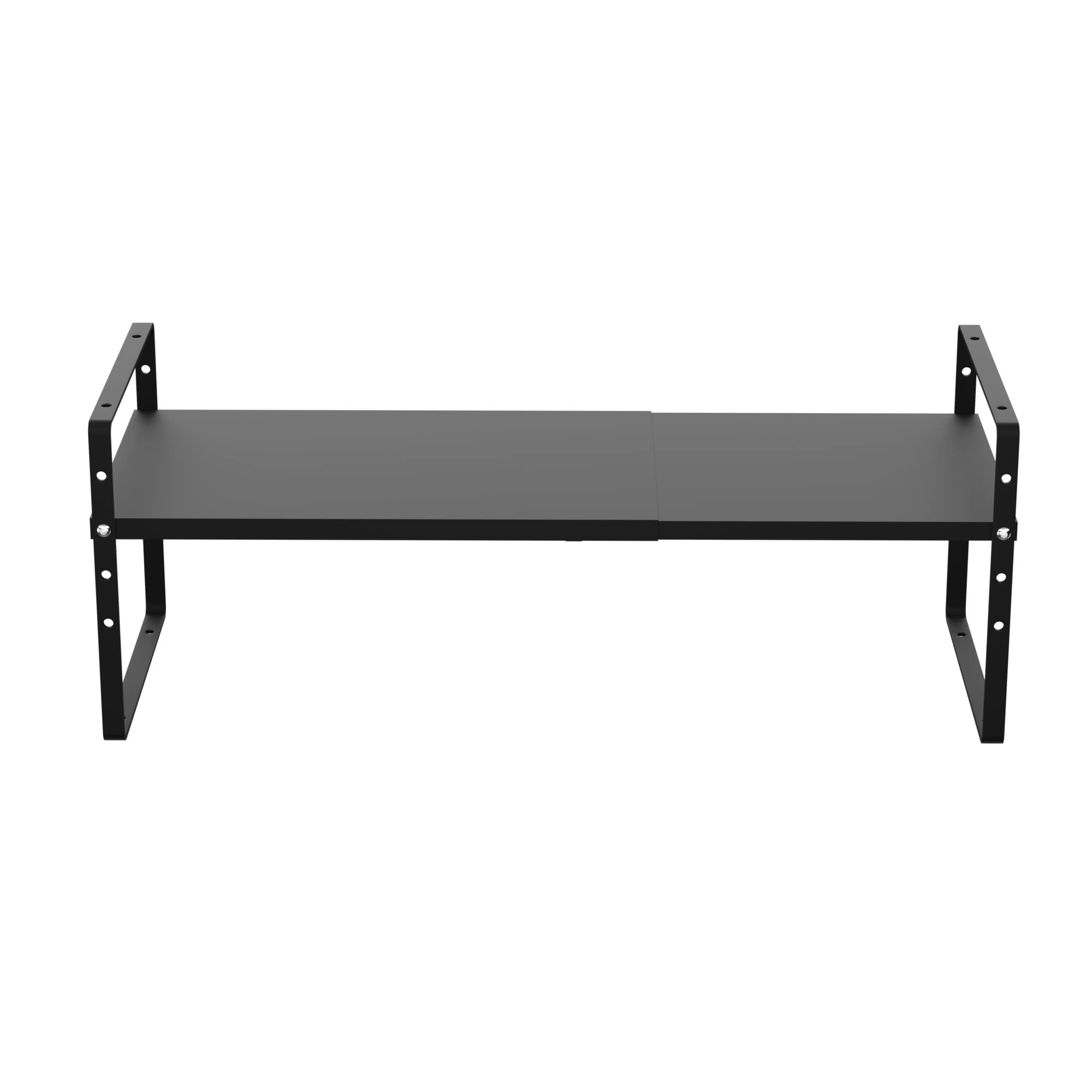iPEGTOP Expandable Cabinet Organizer - Heavy Duty Steel Spice Rack with Adjustable Height for Kitchen, Pantry, Office & Garage Storage - Space Saving Shelf Riser for Counter Organization (Black, 1 Pack) - Perfect for Small Spaces & Clutter-Free Home Organization