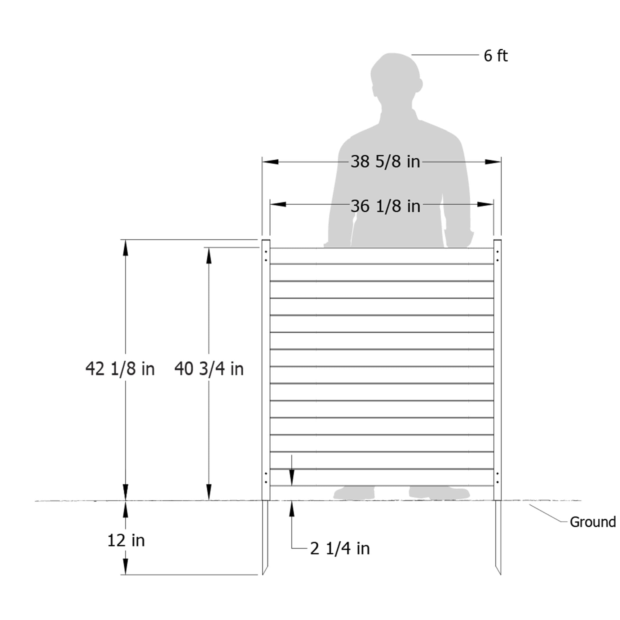 42in H x 38in W (2 Panels) No Dig Richmond Cedar Wood Privacy Screen - Outdoor Privacy Wall, Pool Equipment Enclosure, Trash Can Cover, AC Unit Fence - Perfect for Backyard, Patio, and Garden Decoration