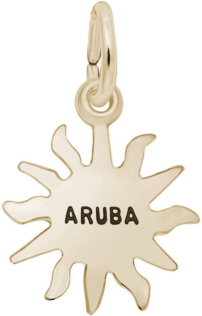 10K Yellow Gold Rembrandt Aruba Sun Small Charm - Elegant Jewelry for Necklaces & Bracelets - Perfect Gift for Birthdays, Anniversaries & Special Occasions