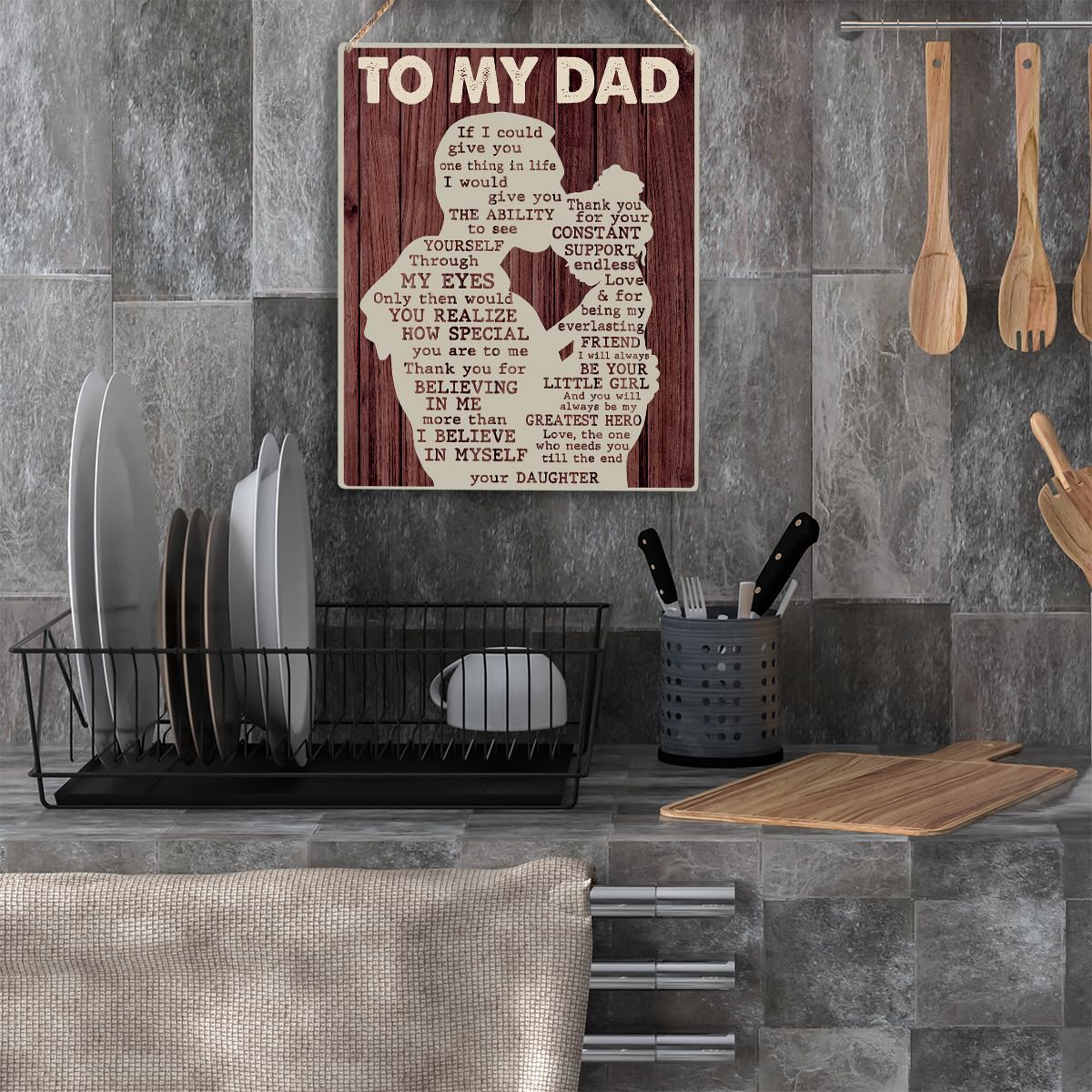 Best Dad Gifts - Wooden Hanging Sign for Father's Day & Birthday - Home Decor
