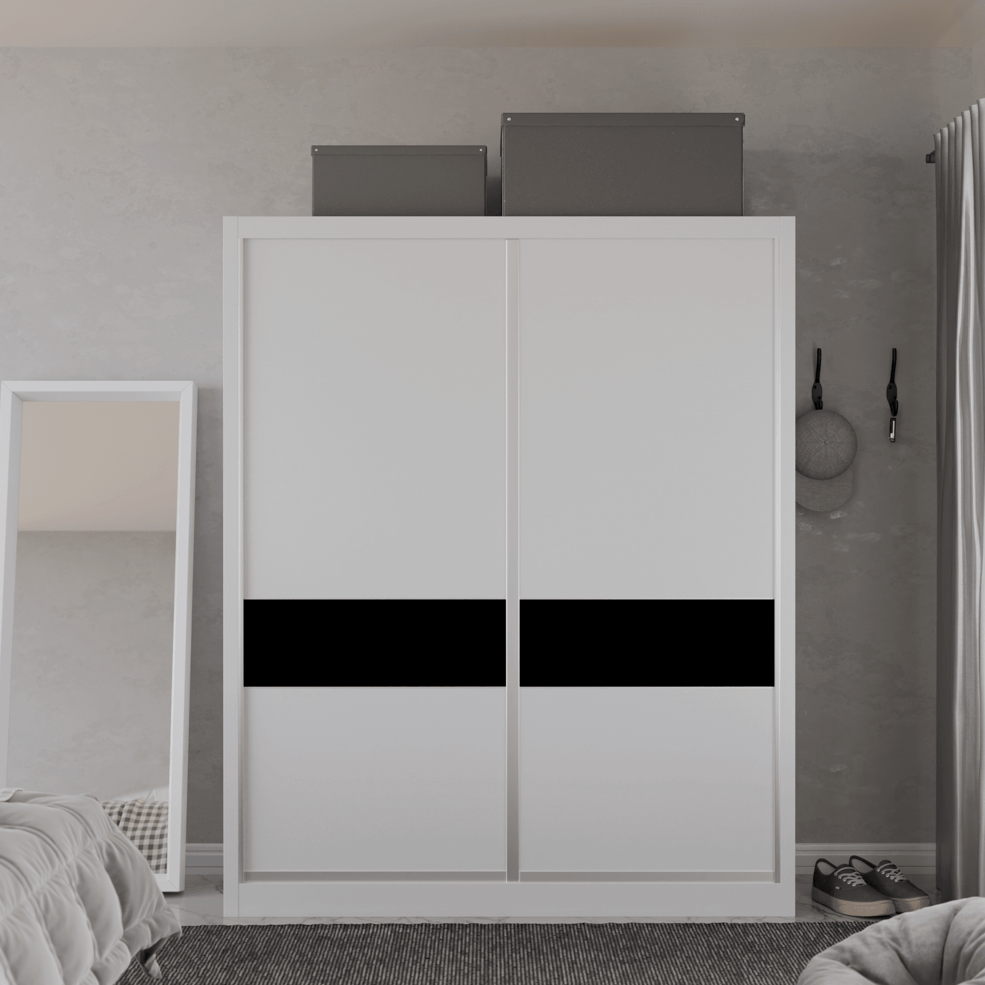 Modular Wardrobe System W04 - Customizable Closet Organizer for Bedroom & Walk-In Closets | Space-Saving Storage Solution with Adjustable Shelves & Hanging Rods | Perfect for Home Organization & Small Spaces
