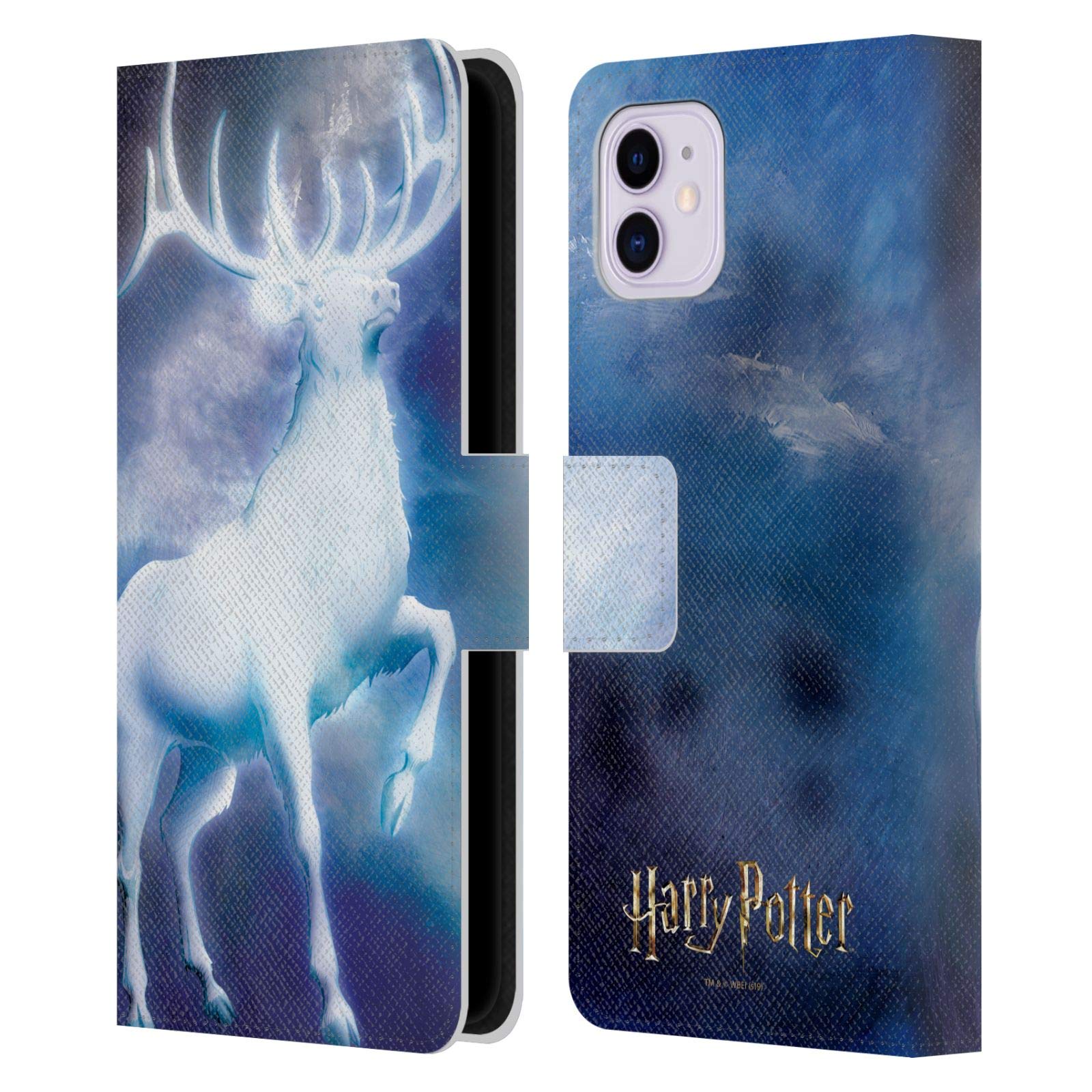 Head Case Designs Harry Potter Stag Patronus iPhone 11 Leather Wallet Case – Officially Licensed Prisoner of Azkaban II Book Cover – Perfect for Fans, Daily Use & Magic-Themed Accessories