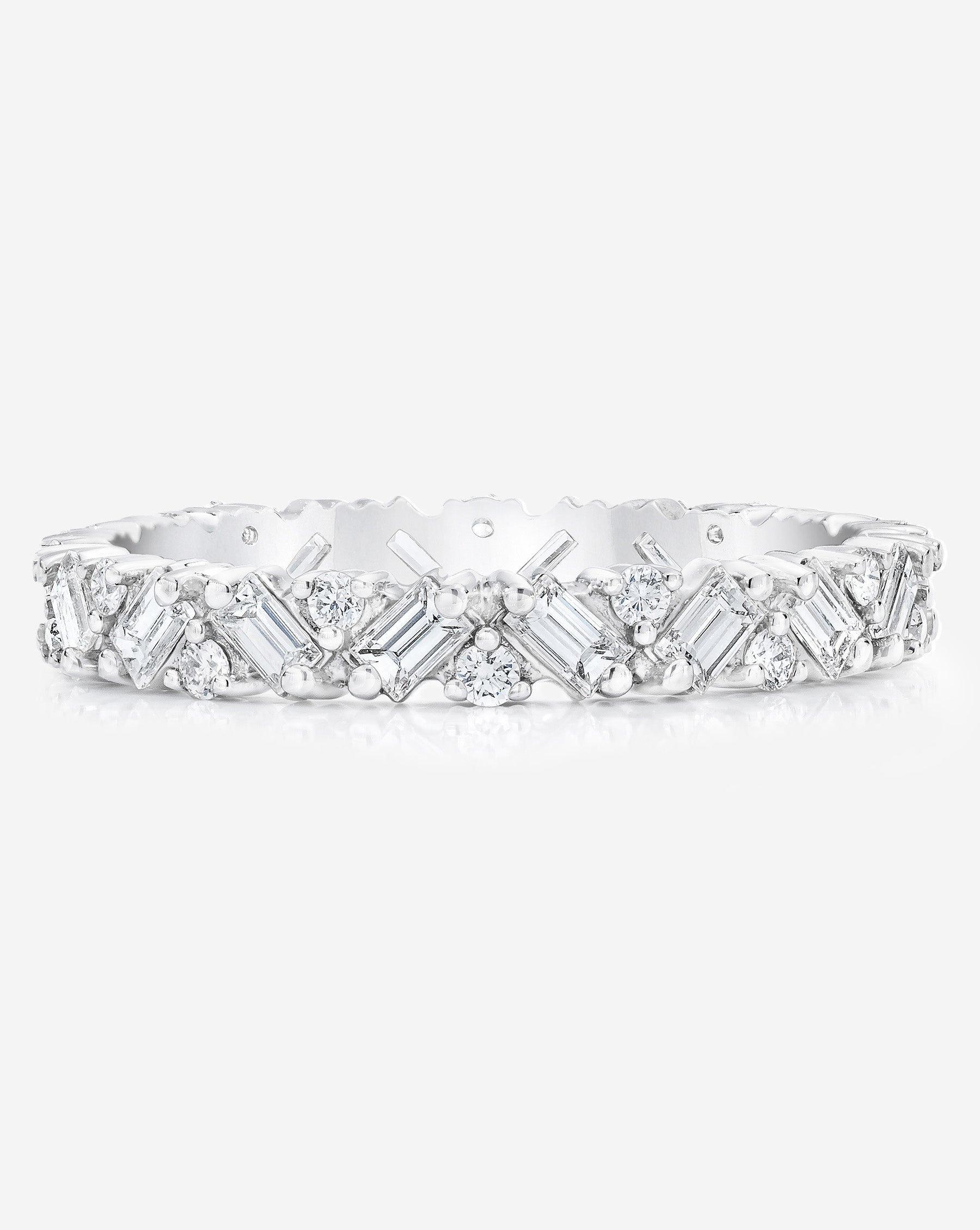 Baguette Cluster Eternity Band Ring - Elegant Stackable Wedding Band for Women, Perfect for Anniversary Gifts & Bridal Jewelry | Ideal for Everyday Wear, Special Occasions & Stacking with Engagement Rings