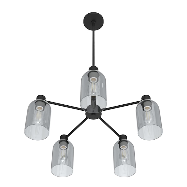 Hunter Lochemeade 5-Light Chandelier in Natural Iron - Rustic Farmhouse Ceiling Lighting Fixture for Dining Room, Living Room & Bedroom