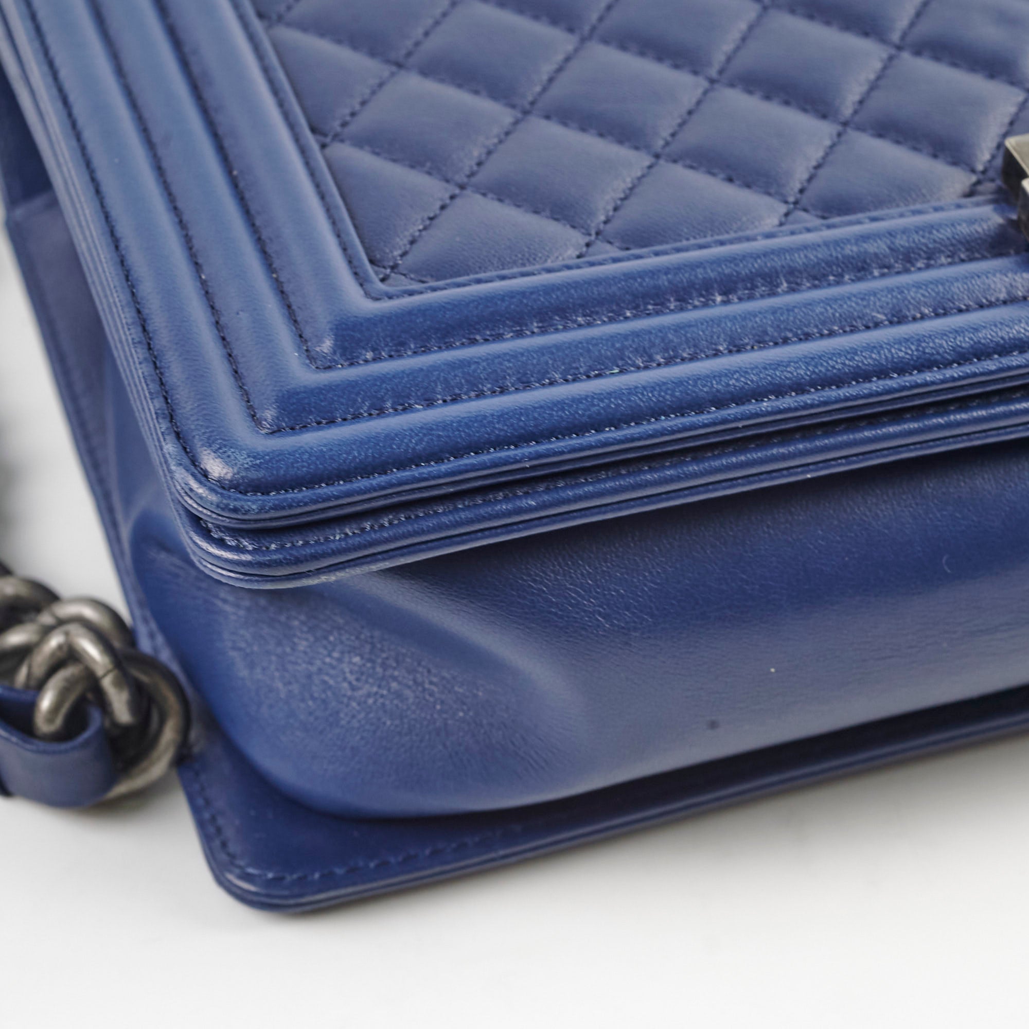 Chanel New Medium Boy Bag in Dark Blue - 2021 Collection | Luxury Crossbody Handbag for Women, Perfect for Parties & Evening Events