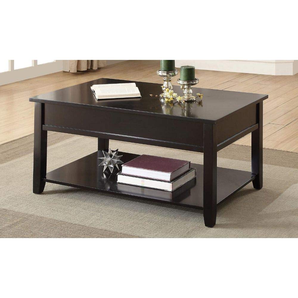 TITA-DONG Modern Black Malachi Coffee Table 82950 - Stylish Living Room Centerpiece for Home Decor & Entertainment