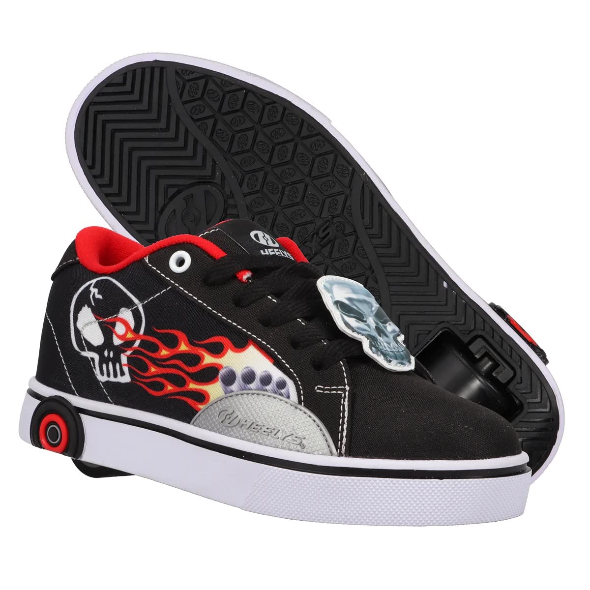 HEELYS Boy's Hot Wheels Fire CB Light-Up Wheels Sneakers for Kids & Adults - School, Park, and Indoor Play
