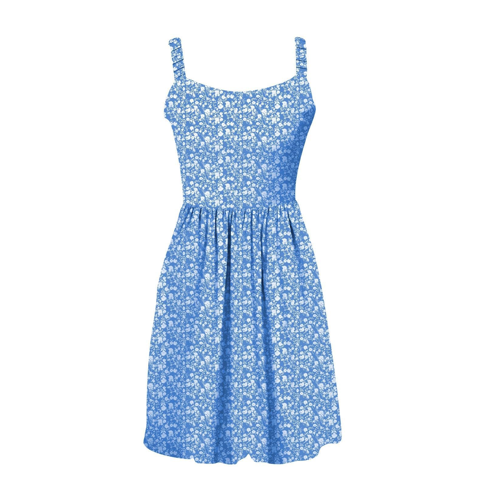 2024 Trendy Floral Sundresses for Women - Sleeveless A-Line Vacation Dress, Cute Casual Hawaiian Dress with Pockets | Perfect for Beach, Summer Outings & Tropical Getaways