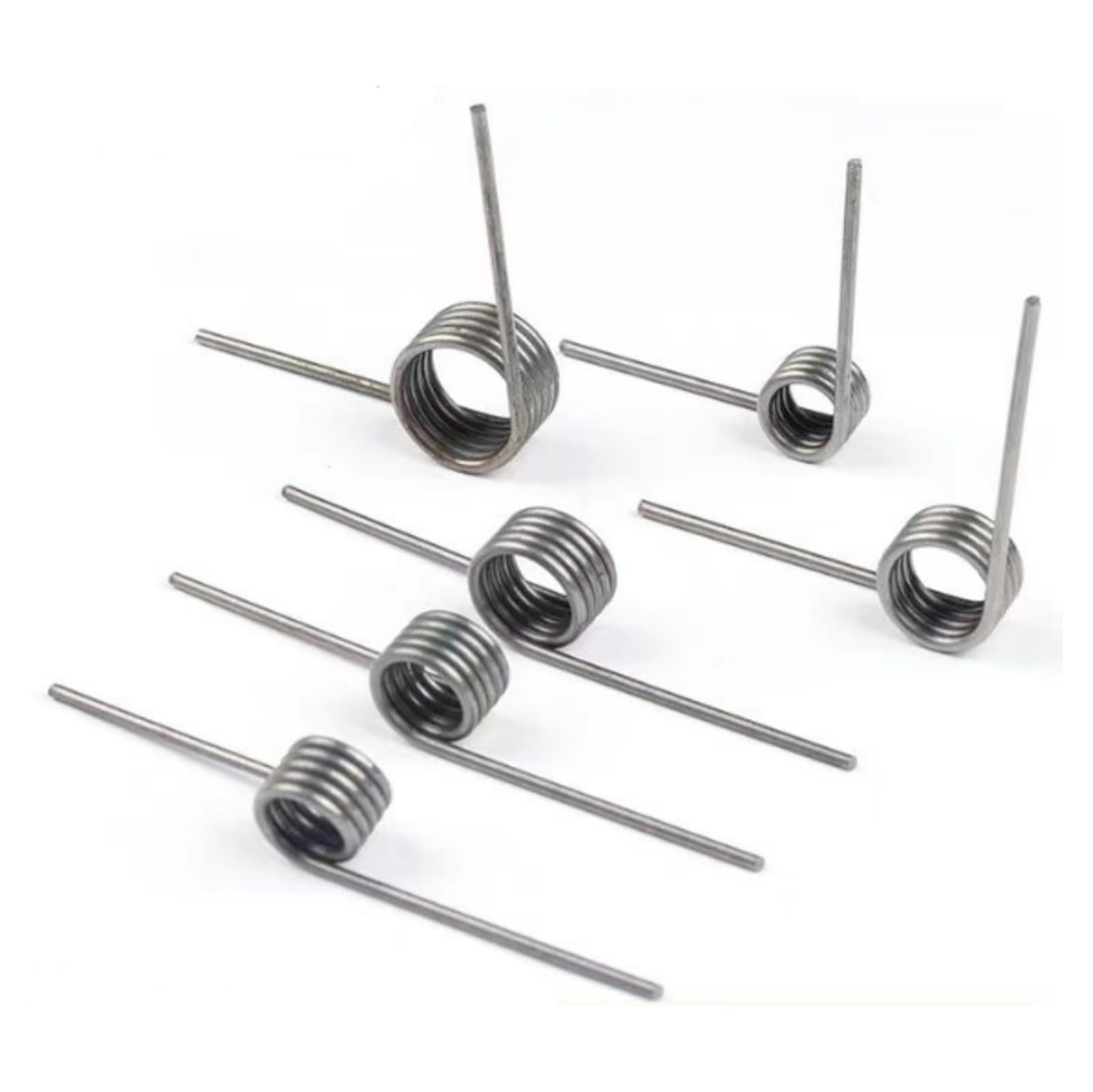 10-Piece Stainless Steel Torsion Spring Kit - 50mm Small Torsional Springs for Woodworking, DIY Projects & Tool Repairs - Durable 90° Deflection Compression Springs for Mechanical Applications