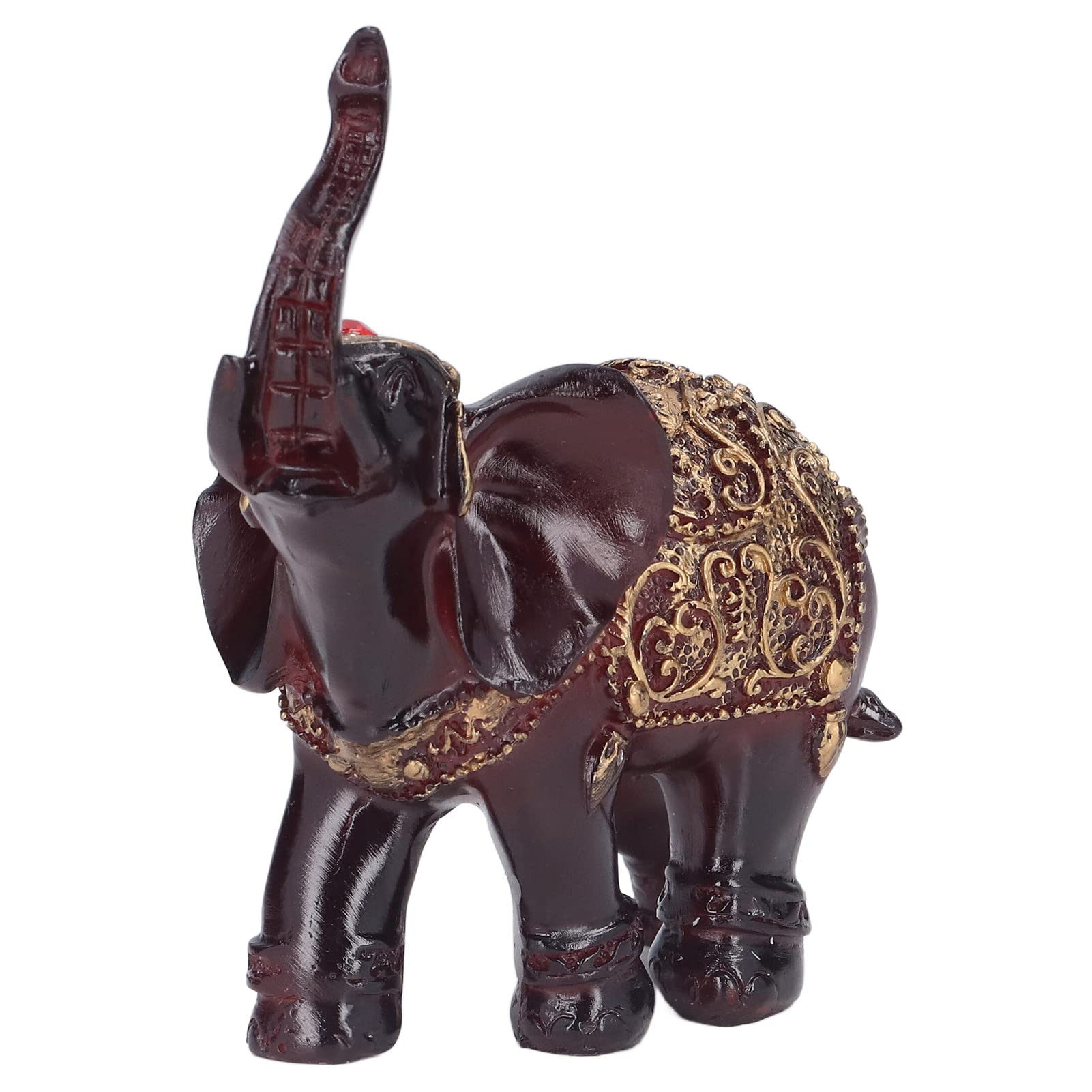 Premium Resin Elephant Decor - Lucky Elephant Figurine for Home, Office & Desk Decor | Feng Shui Good Luck Charm for Bedroom, Living Room & Workspace
