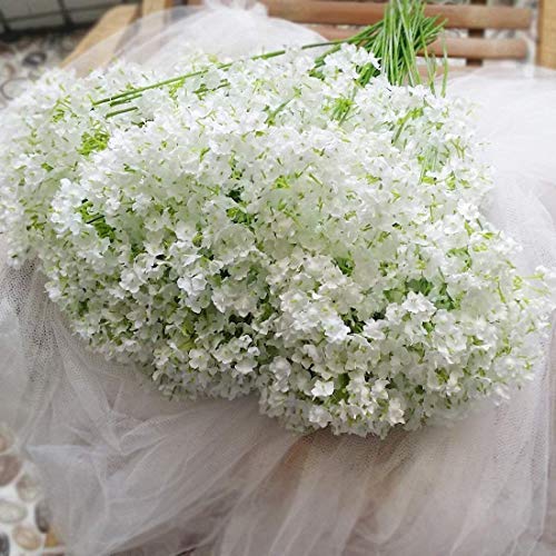 Bringsine 20-Pack White Artificial Baby's Breath Flowers - Fake Gypsophila for DIY Wedding Bouquets, Bridal Shower Centerpieces, Party Table Decorations - Perfect for Home, Office, and Event Decor
