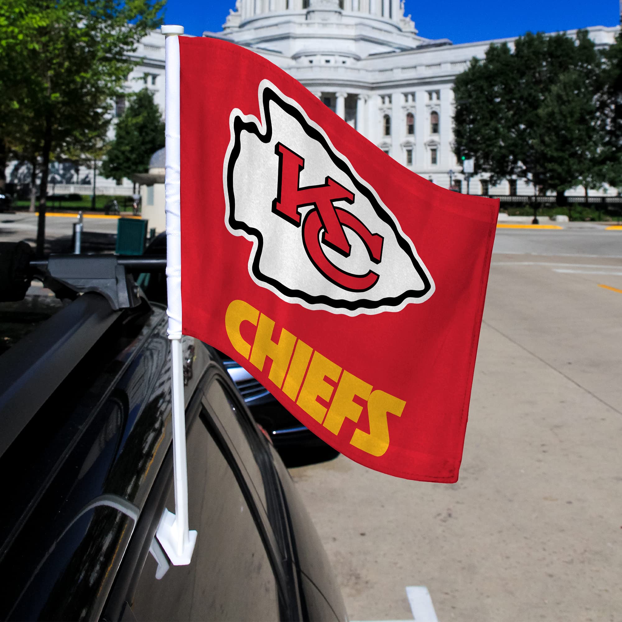 NFL Car Flag Double Sided - Officially Licensed Team Logo Car Accessory for Game Day, Tailgating & Road Trips - Fits Most Vehicles