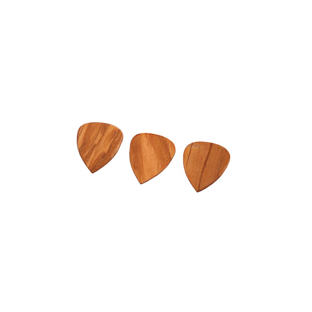Premium 3-Pack Olive Wood Guitar Picks | Handcrafted Wooden Plectrums for Electric, Acoustic & Bass Guitars | Natural Tone Enhancement for Professional Musicians & Beginners | Perfect for Live Performances, Studio Recording & Practice Sessions