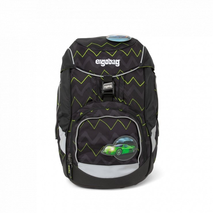 Ergobag 6-Piece School Backpack Set - Zigzag Black HorsepowBear Design | Durable & Spacious for Kids, Teens & College Students | Perfect for School, Travel & Outdoor Adventures