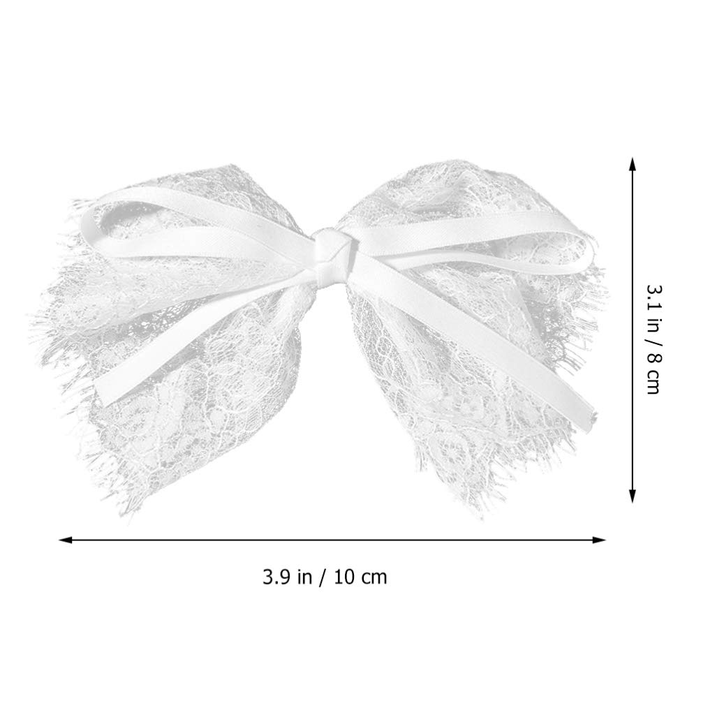 Minkissy Big Bow Hair Barrette - Elegant Lace Bowknot Hair Clips with Ribbon for Women, Girls & Teens | Perfect for Weddings, Parties & Daily Styling (Black)