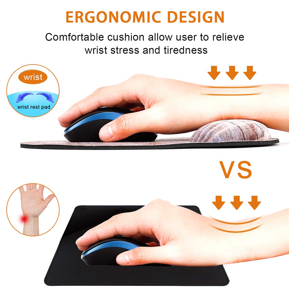 Ergonomic Mouse Pad with Wrist Rest Support - Cute Gel Mouse Pad with Non-Slip Rubber Base for Pain Relief | Perfect for Laptop, Computer, Home Office & Gaming | Eiffel Tower Design | Comfortable Wrist Support for Long Hours of Work or Gaming