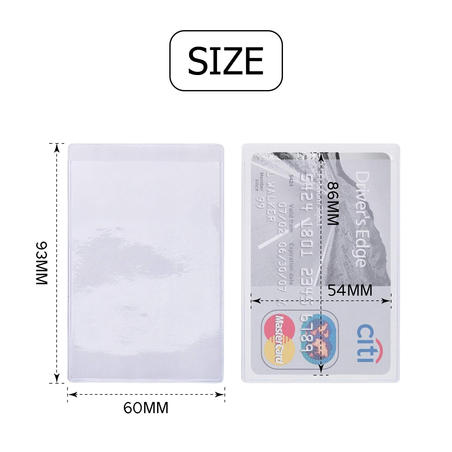 BronaGrand 50pcs Clear Vertical ID Card Holders & Business Card Protectors - Waterproof Credit Card Sleeves for Organizing Wallet, Office, and Travel Essentials