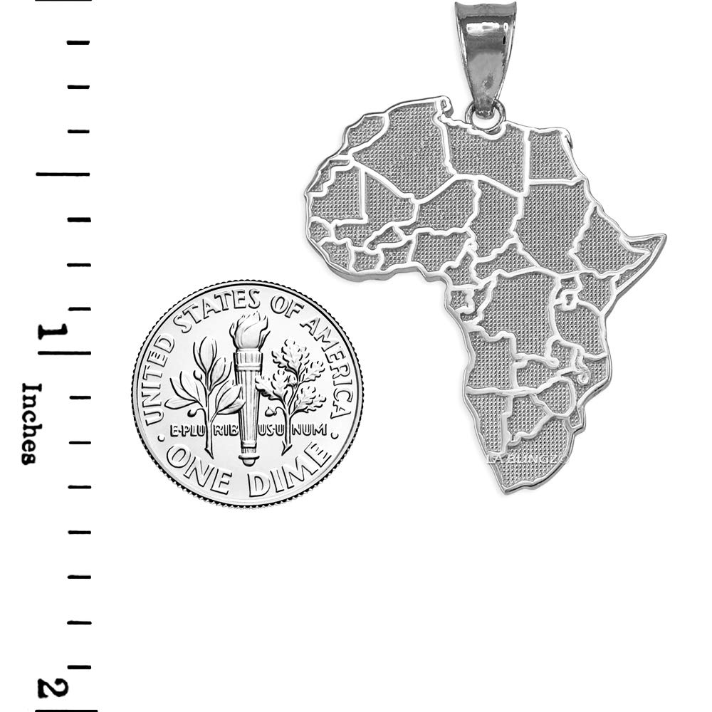 LA BLINGZ Sterling Silver Africa Map Pendant Necklace - Elegant Jewelry Gift for Women, Men | Perfect for Travel Lovers, Cultural Enthusiasts & Special Occasions