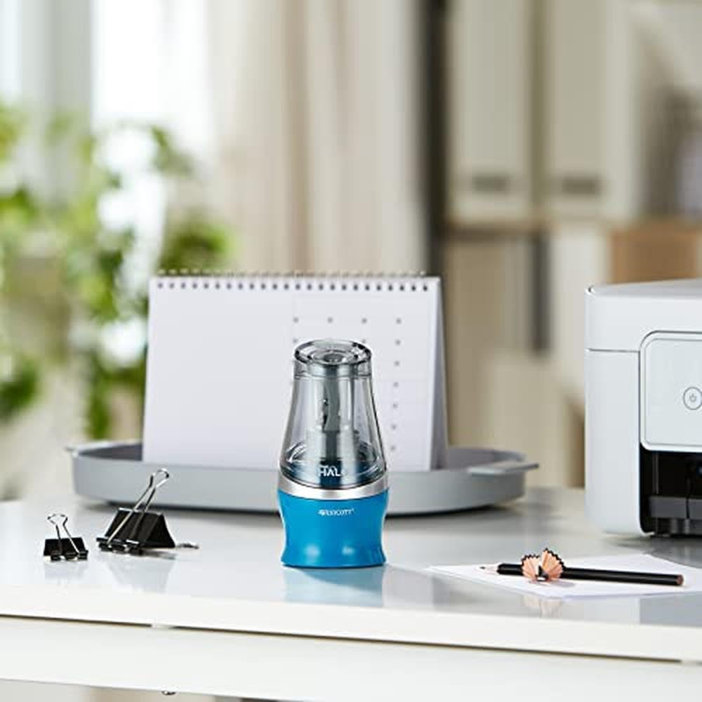 Westcott iPoint Halo Battery-Operated Pencil Sharpener - Electric Pencil Sharpener for School, Office & Home Use - Turquoise Color - Perfect for Artists, Students & Teachers