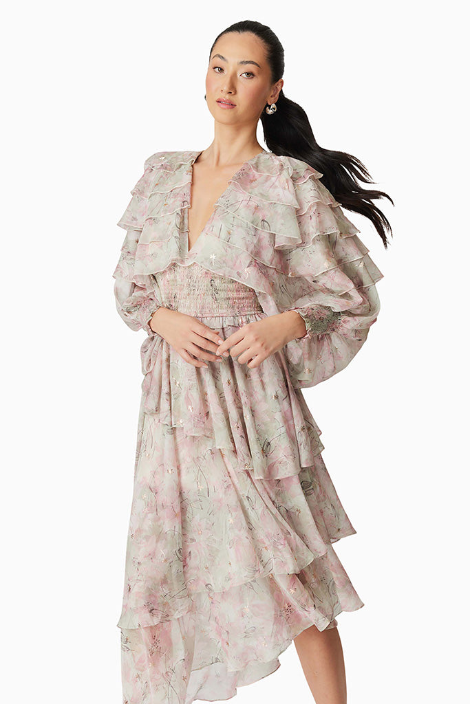 ELLIATT Monica Midi Dress in Sage Green - Flowy Summer Dress for Women, Perfect for Beach Vacations, Weddings & Date Nights