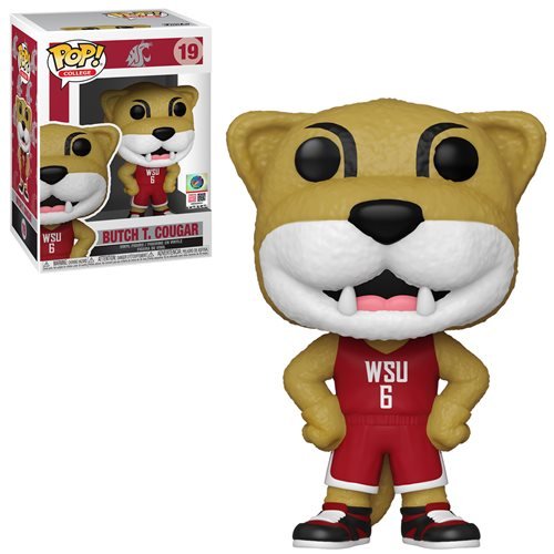 Washington State University Butch T Cougar Pop! Vinyl Figure - College Mascot Collectible for WSU Fans, Sports Memorabilia & Game Day Decor