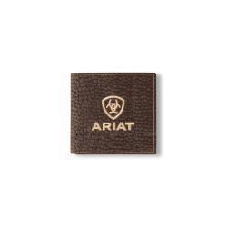 Ariat Large Bifold Wallet - Genuine Bull Hide Leather, Brown - Perfect for Everyday Carry & Western Lifestyle