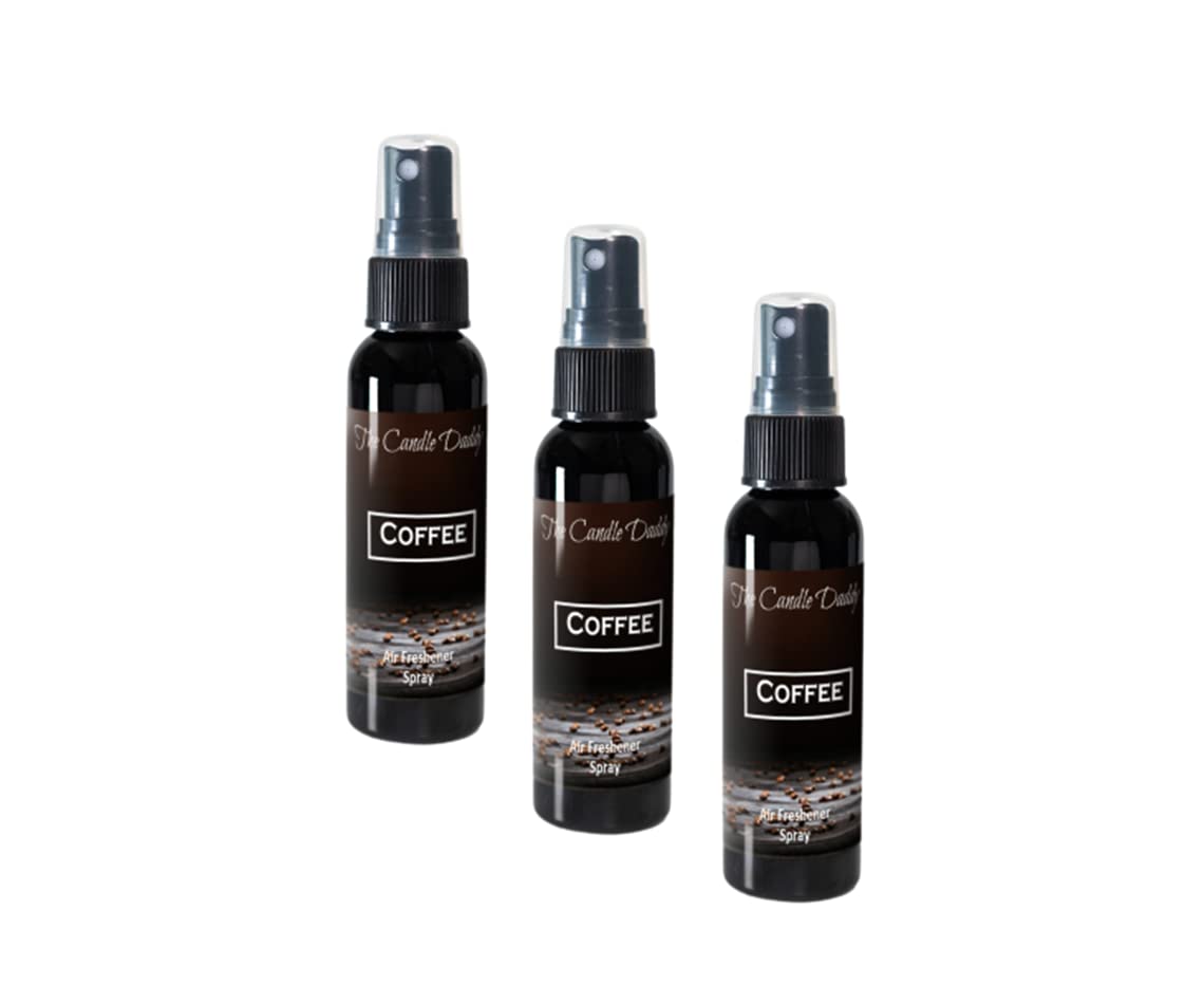 3 Pack Coffee Scented Air Freshener Spray - 2oz Bottles for Home, Car & Office - Natural Room Deodorizer & Odor Eliminator - Perfect for Kitchen, Bathroom, Gym & Pet Areas