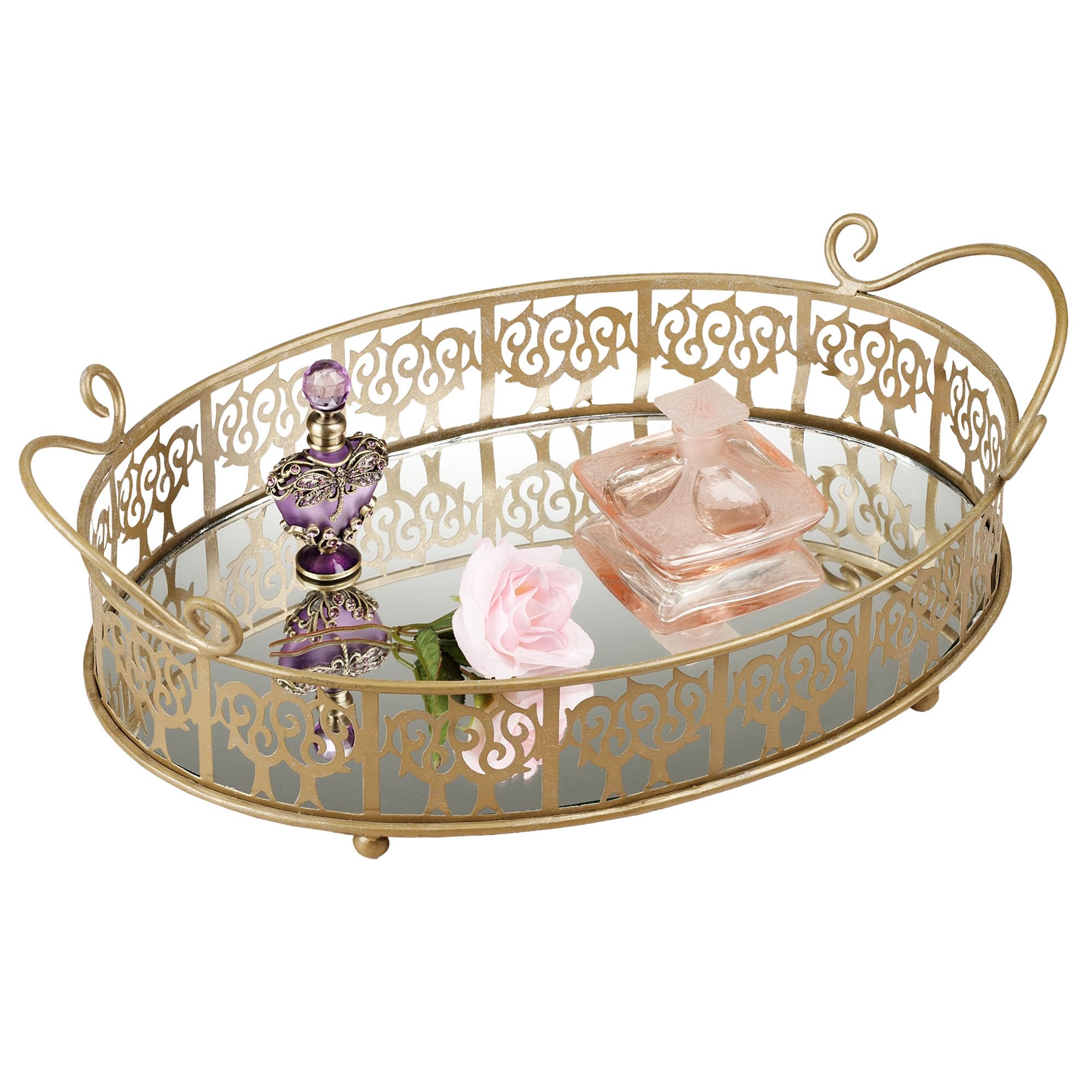 Ballina Mirror Vanity Tray for Jewelry & Cosmetics Organization