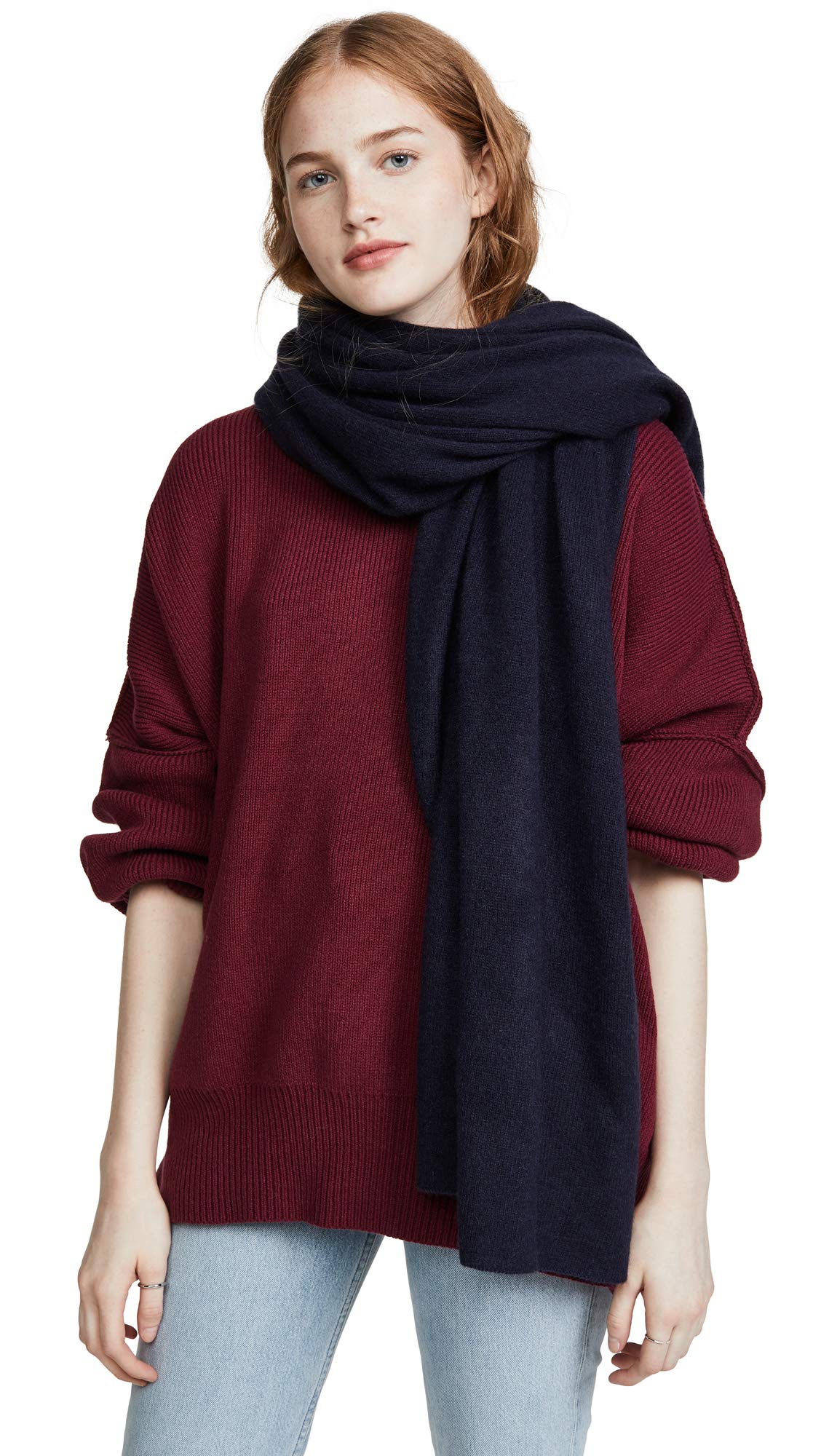 Luxury White + Warren Women's Cashmere Scarf - Soft Warm Travel Wrap Shawl for Airplane, Office & Winter Outfits | Premium 100% Cashmere Accessory