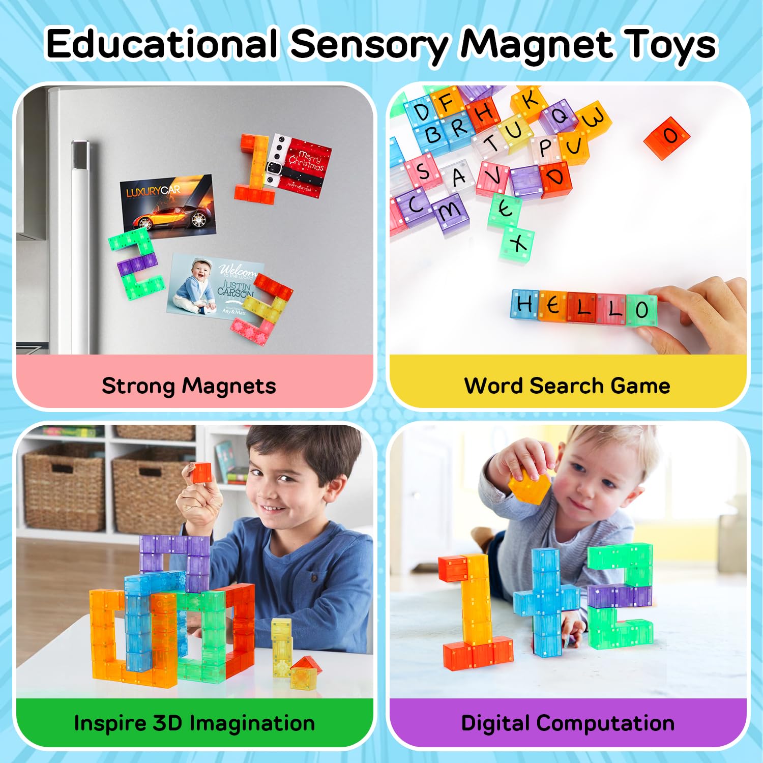 TOY Life 36PCS Magnetic Building Blocks for Kids Ages 3-8 | STEM Educational Toys for Toddlers | Creative Construction Toys for Boys & Girls | Perfect for Classroom, Birthday Gifts & Indoor Play
