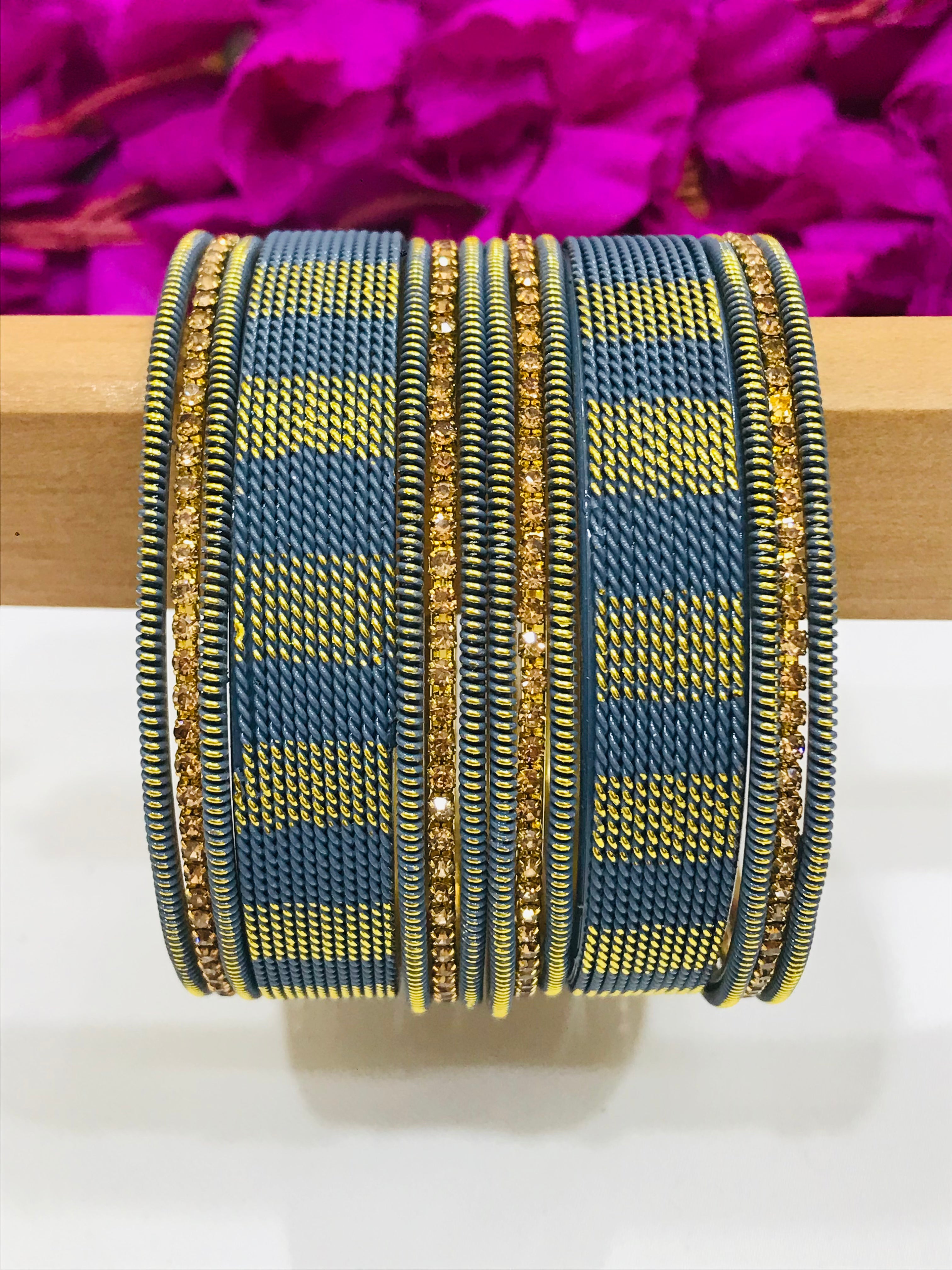 Stylish Gray Spiral Metal Bangles for Women - Trendy Twisted Designer Bracelets - Perfect for Casual Wear, Office Accessories & Gift Giving