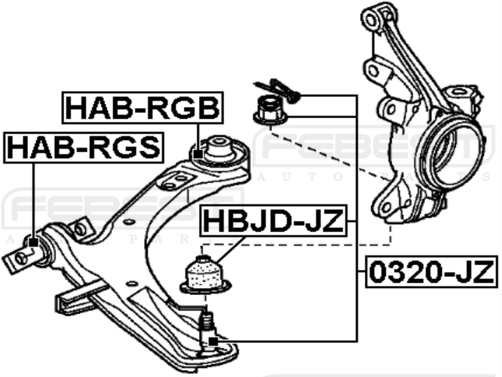 Honda Front Lower Control Arm Bushing Replacement - Durable Suspension Part for Civic, Accord, CR-V - Improve Ride Comfort & Handling for Smooth Driving