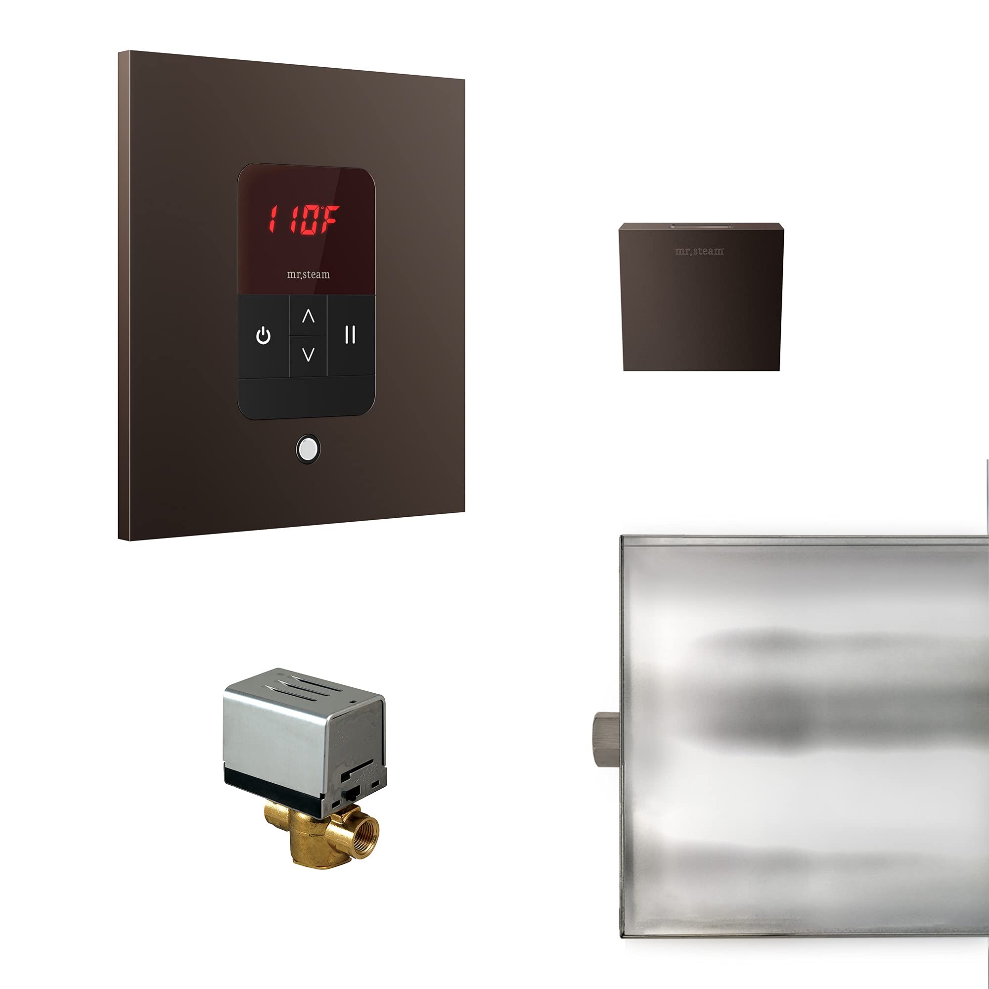Mr. Steam BasicButler Square Steam Shower Package in Oil Rubbed Bronze Finish - Perfect for Spa-Like Bathroom Relaxation and Luxury Home Steam Rooms