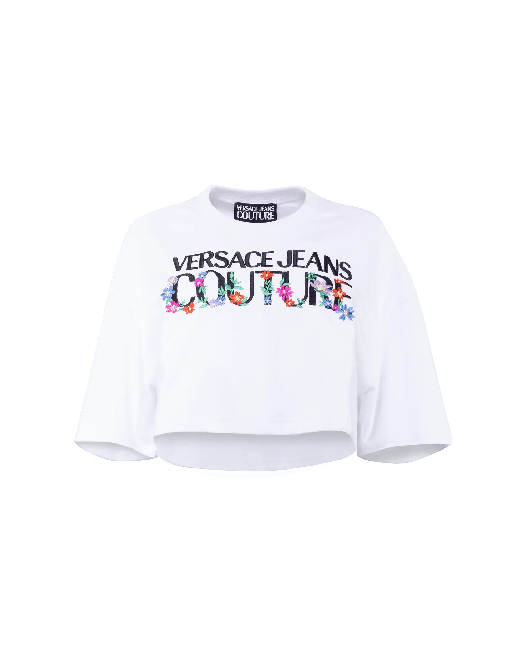 Floral Logo Cropped T-Shirt for Women | Trendy Summer Fashion Top | Perfect for Casual Outings, Beach Wear & Street Style