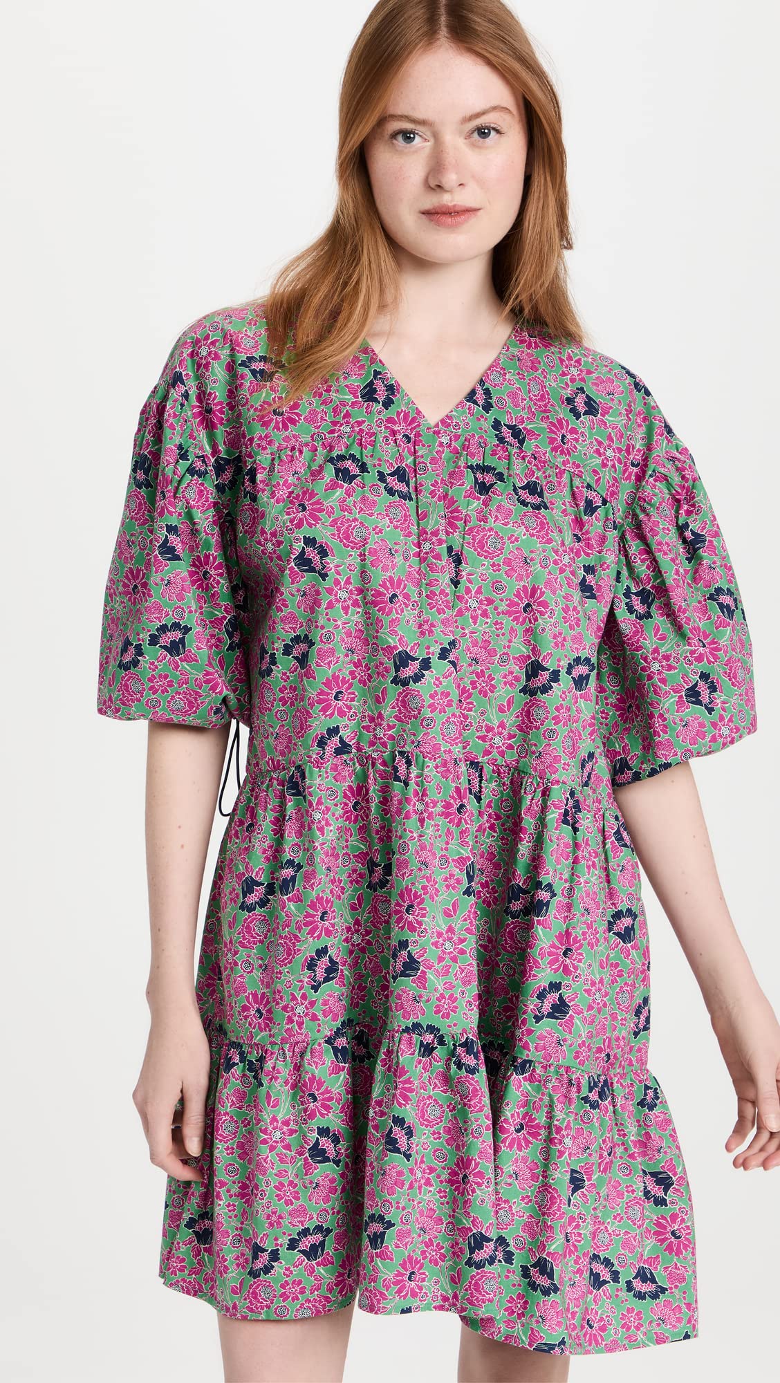 SUNDRY Women's Ditsy Floral Print Summer Dress - Sage Green, Size M | Casual Boho Chic Dress for Beach, Vacation & Everyday Wear