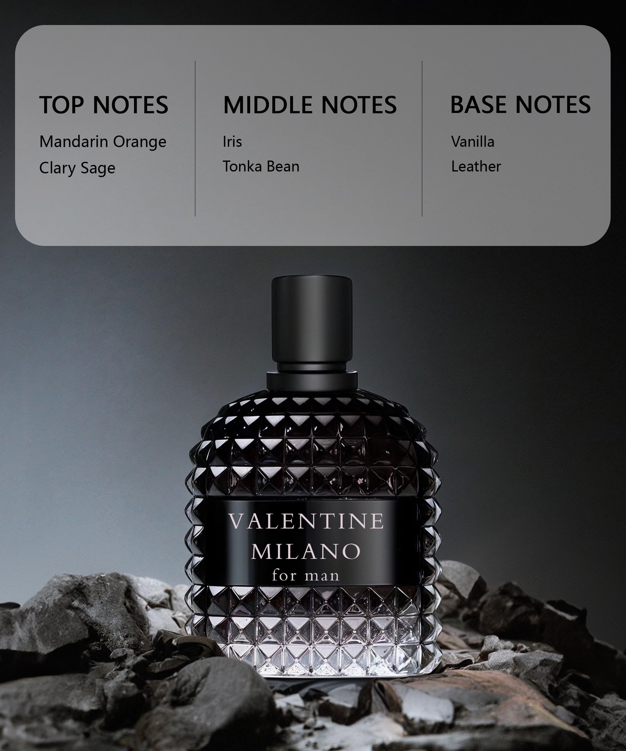 Valentino Milano Men's Eau De Toilette Natural Spray - 3.4 Fl Oz Fragrance for Men | Romantic Date Night, Office Wear & Special Occasions