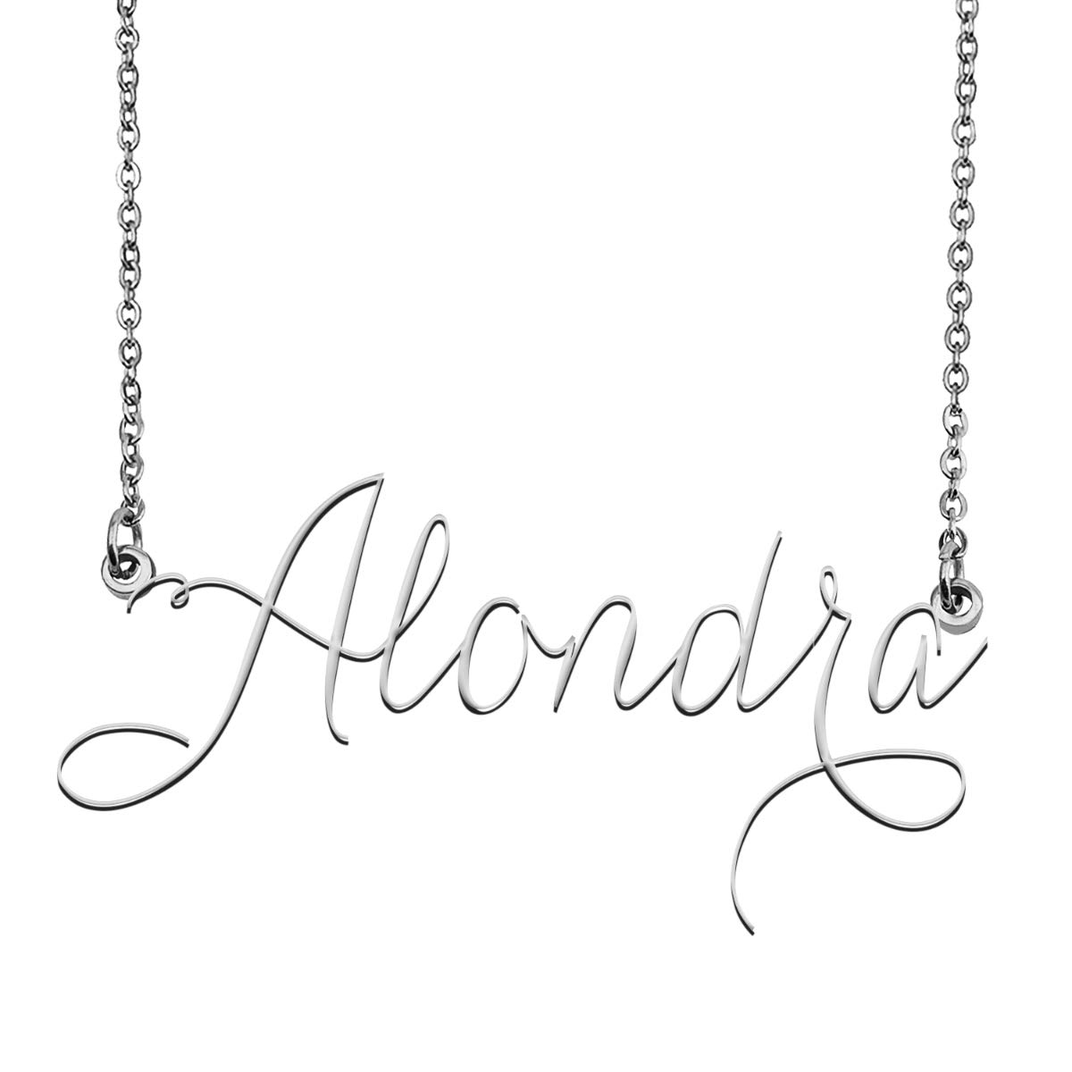 Custom Personalized Alondra Name Necklace - 14K Gold Plated Nameplate Jewelry for Women, Birthday Gift, Anniversary Present - Perfect for Everyday Wear & Special Occasions